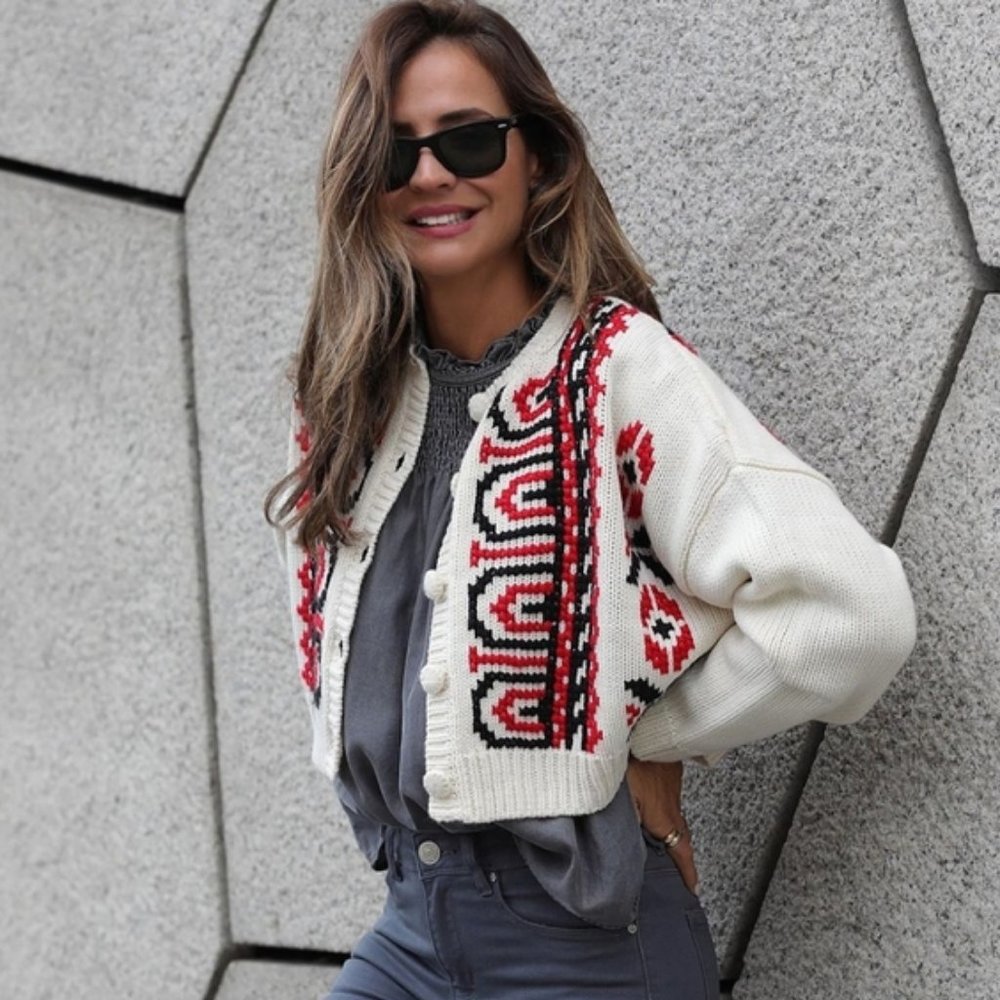 Zara Embroidered Knit Cardigan - Picture 2 of 11